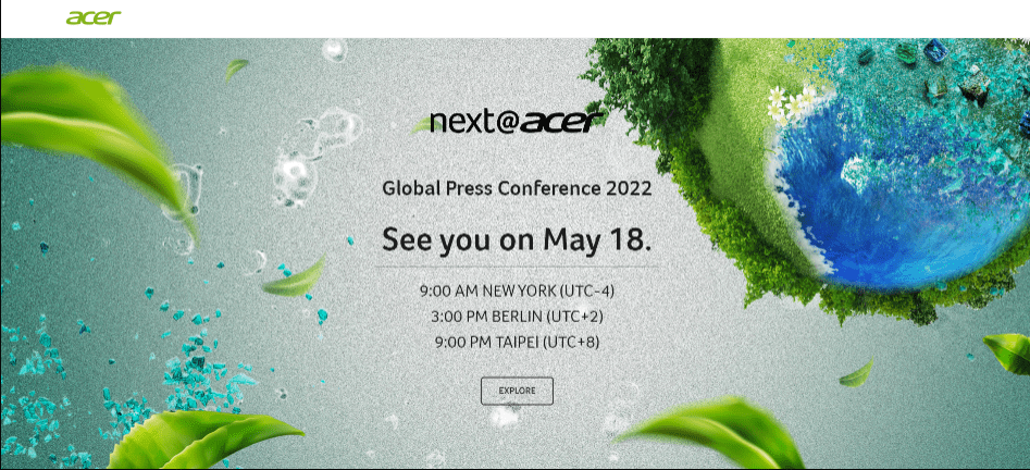 Acer проведе свій весняний глобальний захід 18 травня