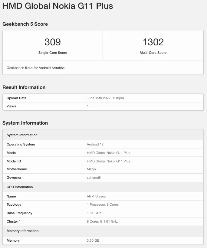 Nokia G11 Plus буде випущена з більшою кількістю оперативної пам’яті та Android 12