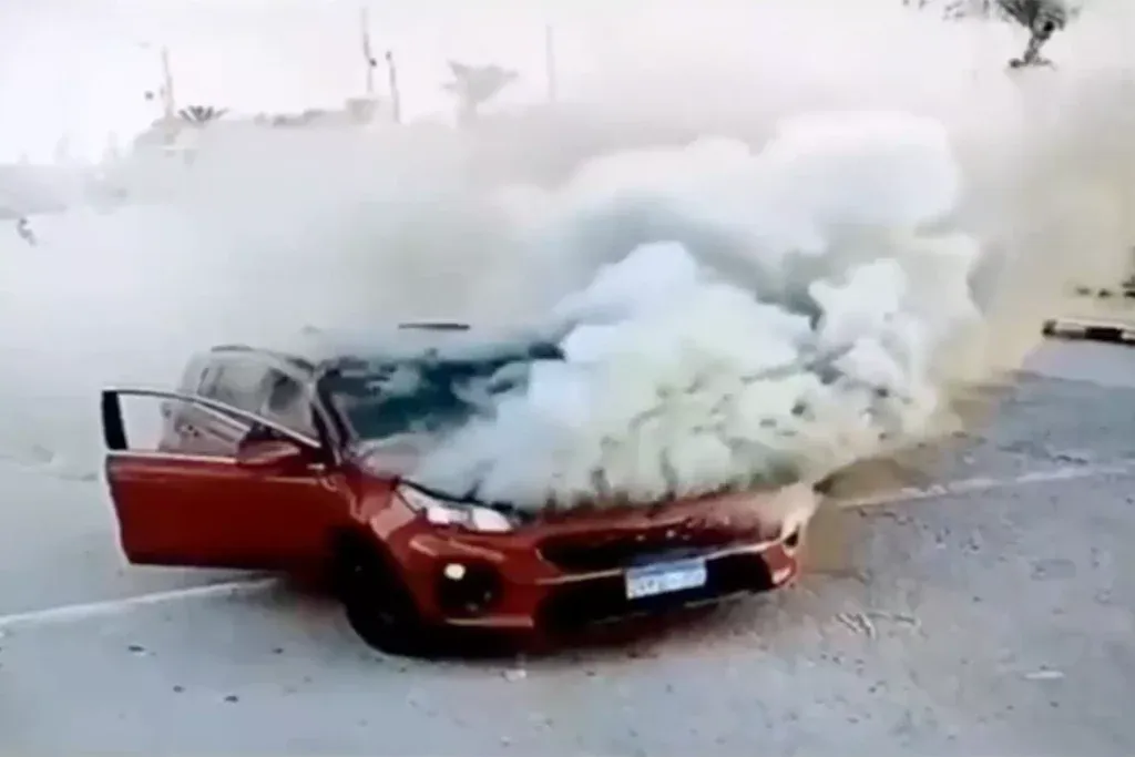 Відео: Kia Sportage згорів вщент за лічені хвилини Відео: Kia Sportage згорів вщент за лічені хвилини