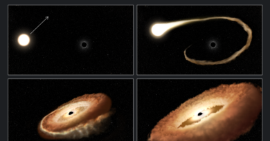 Телескоп Габбл показав, як надмасивна чорна діра пожирає маленьку зірку (фото)