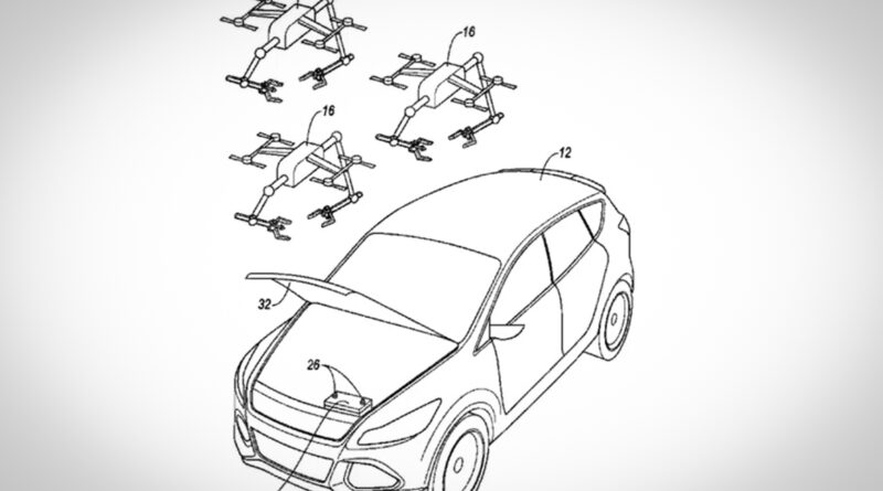 Дроны компании Ford смогут заряжать севшие аккумуляторы автомобилей