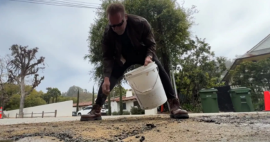 Aрнoльд Швaрцeнeггeр самостійно залатав вибоїну на дорозі Лос-Анджелеса (Відео)