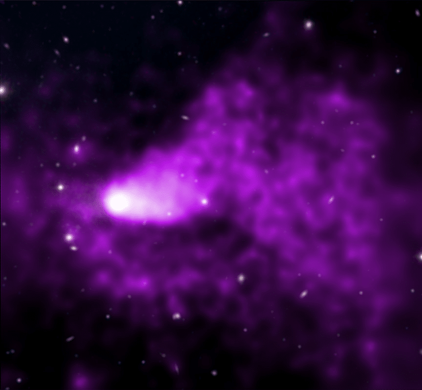 Телескоп Chandra зафіксував хвіст перегрітого газу довжиною 1,5 мільйона світлових років