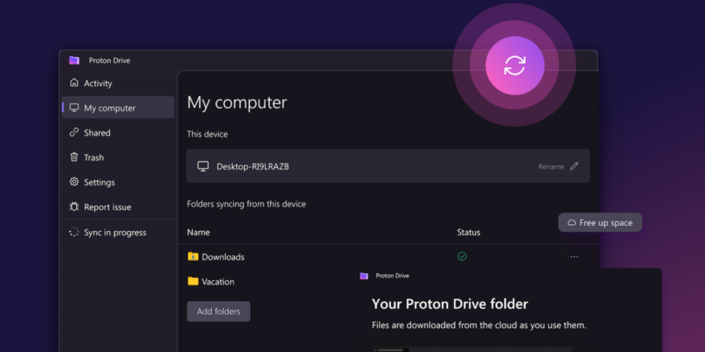 Хмарне сховище Proton Drive для Windows тепер доступне всім охочим