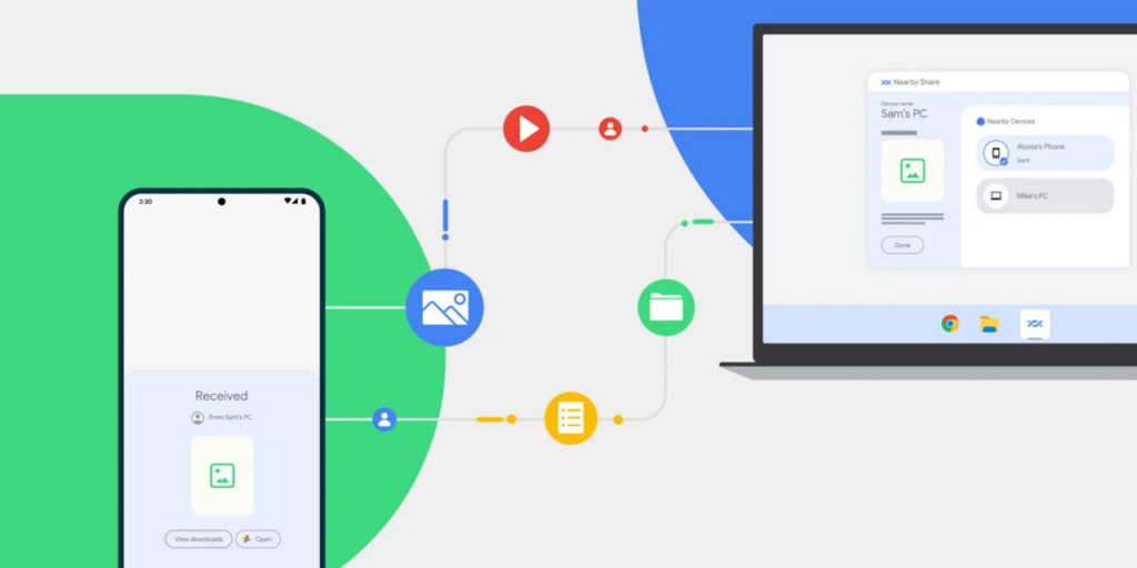 Google випустила програму Nearby Share для обміну файлами між Windows та Android