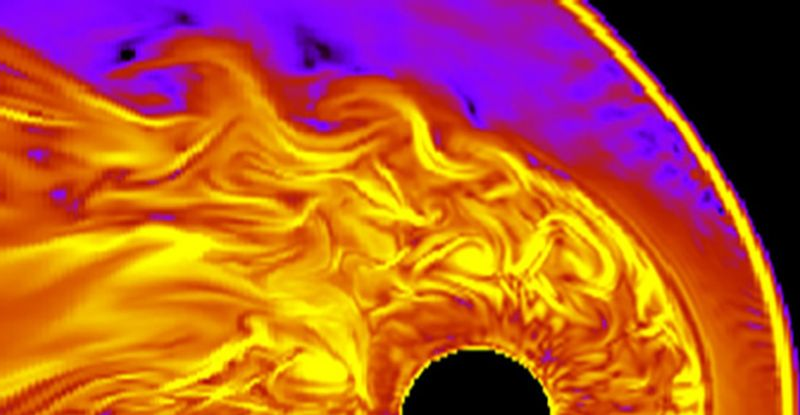 На краю магнітосфери Юпітера виявлено гігантські закручені плазмові хвилі