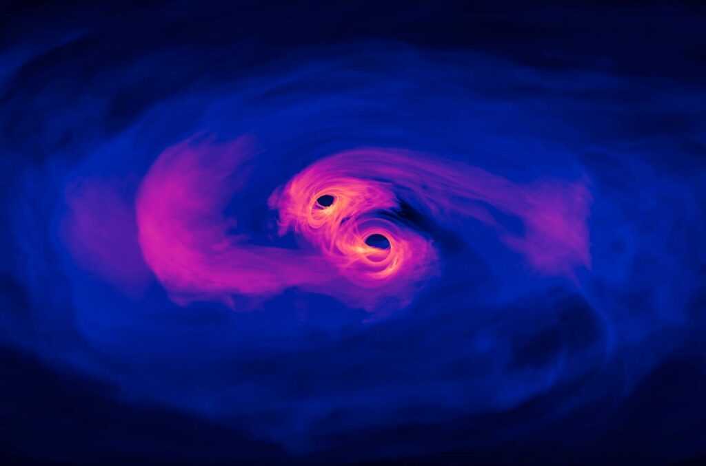 Злиття чорних дір у симуляції розігнало їх до 28 тисяч кілометрів на секунду