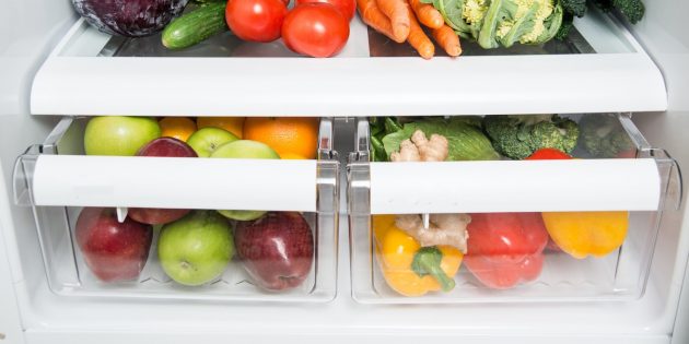 Ящики для зберігання фруктів та овочів у холодильнику