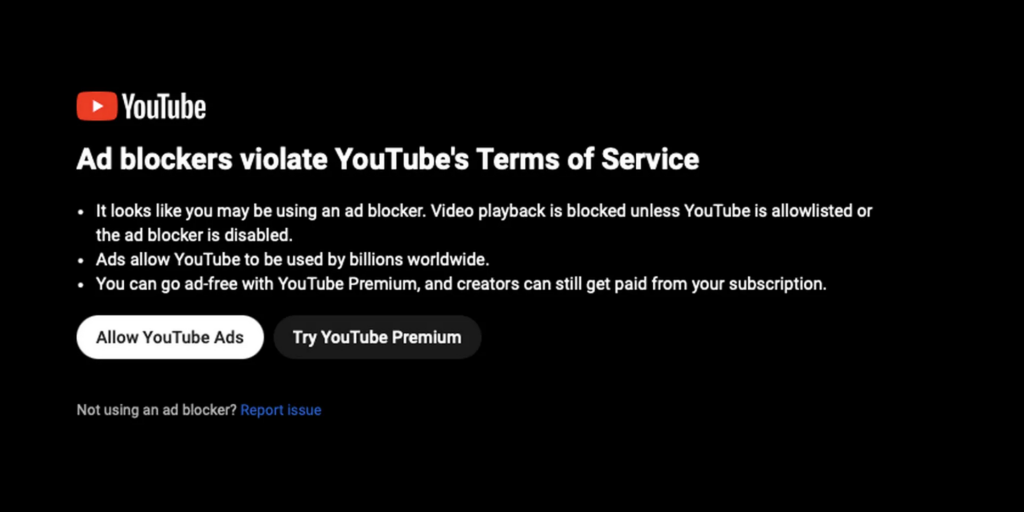 YouTube почав боротьбу з блокувальниками реклами по всьому світу