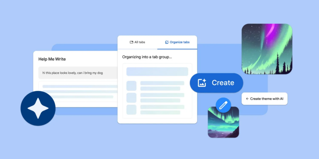 Chrome 121 додає органайзер вкладок і створення тем на основі ШІ нового покоління
