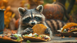 Єноти вкрали у жінки тако прямо в її квартирі (Відео)