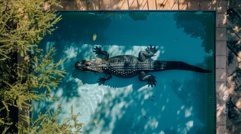 Жінка з Флориди знайшла алігатора, який плавав в басейні на задньому дворі (Відео)