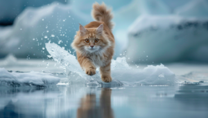 Кіт на льоду став новою зіркою Мережі (ВІДЕО)