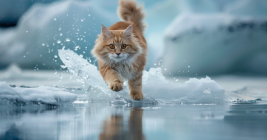 Кіт на льоду став новою зіркою Мережі (ВІДЕО)