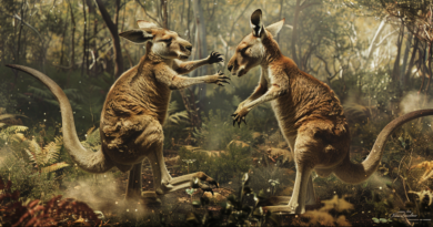 Три кенгуру влаштували кумедну бійку та потрапили на відео