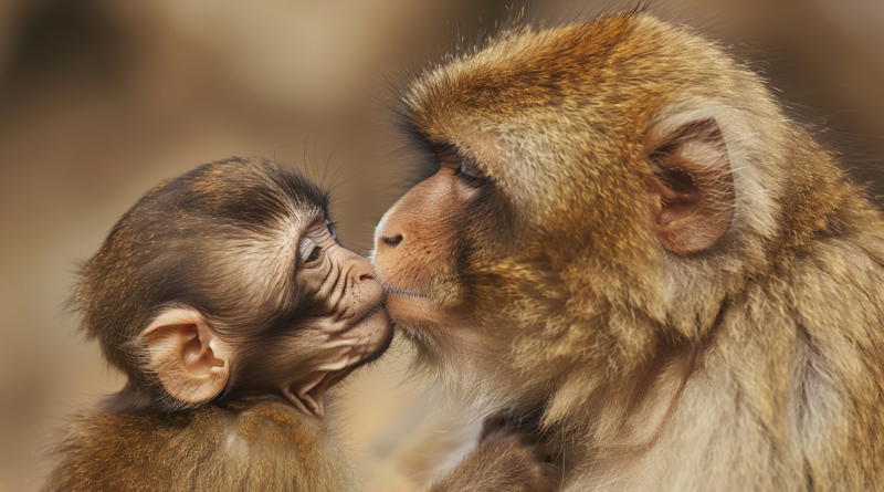 Мережі зворушило дитинча мавпи, що цілує маму (ВІДЕО)