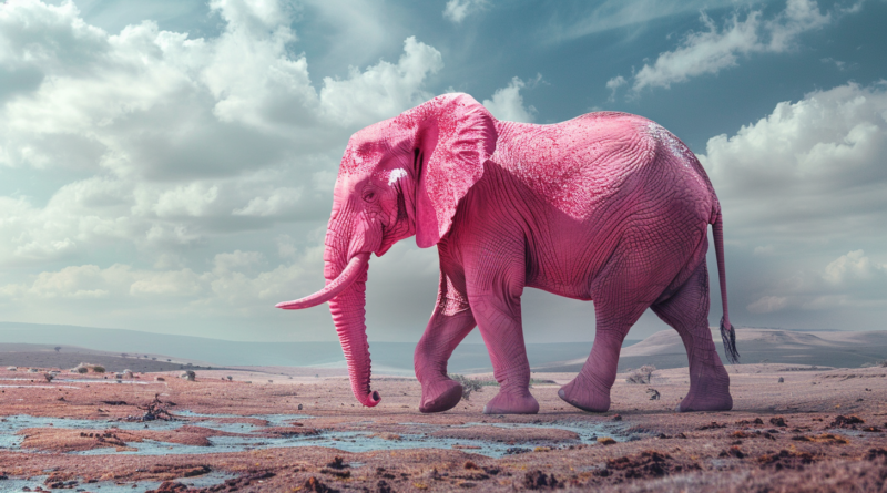 Неймовірно рідкісне рожеве слоненя побачили у національному парку Південної Африки