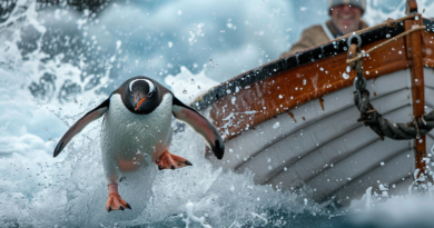 Пінгвін налякав чоловіка, несподівано стрибнувши в його човен