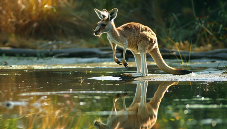 Кенгуру промчав прямо по воді на інший берег річки (Відео)