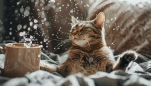 Кіт побажав солодких снів господарям, перекинувши на них кухоль з водою (Відео)