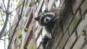 Єнот розсмішив мережу спустившись по стіні 10 поверхового будинку (Відео)