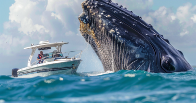 Туристка випадково зняла відео, як у човен врізався кит