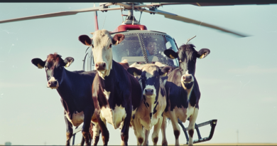 Корови, які не зуміли спуститися з гір, політали на вертольоті (Відео)