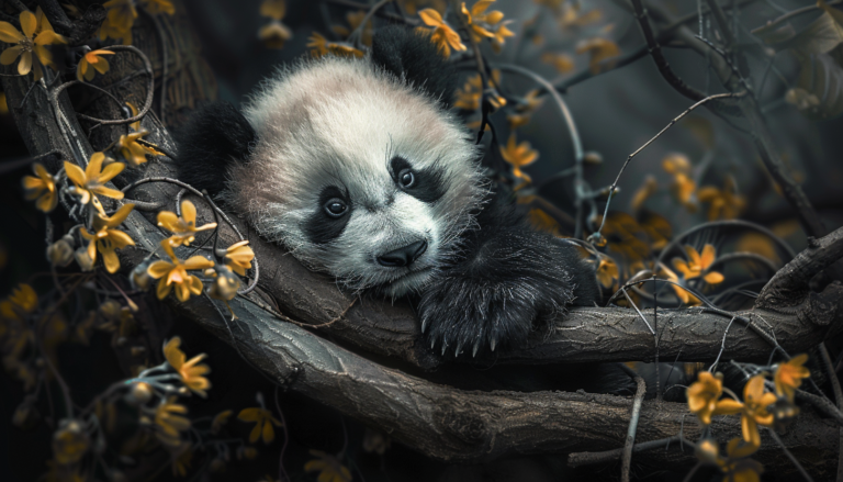 Незграбна маленька панда не змогла перевернутись (Відео)