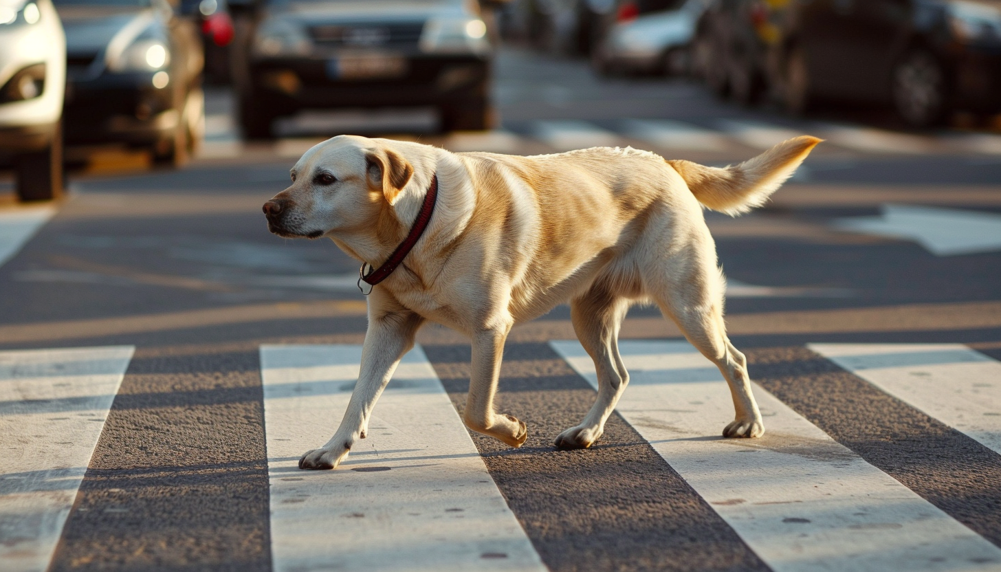 У Дніпрі собака перейшов дорогу дотримуючись усіх правил ПДР (Відео)