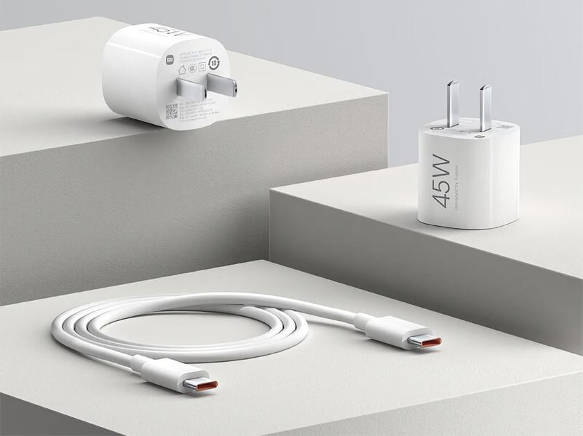 Xiaomi представила зарядний пристрій GaN на 45 Вт із кабелем USB-C у комплекті