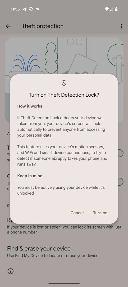 Як увімкнути захист від крадіжки на телефоні Android
