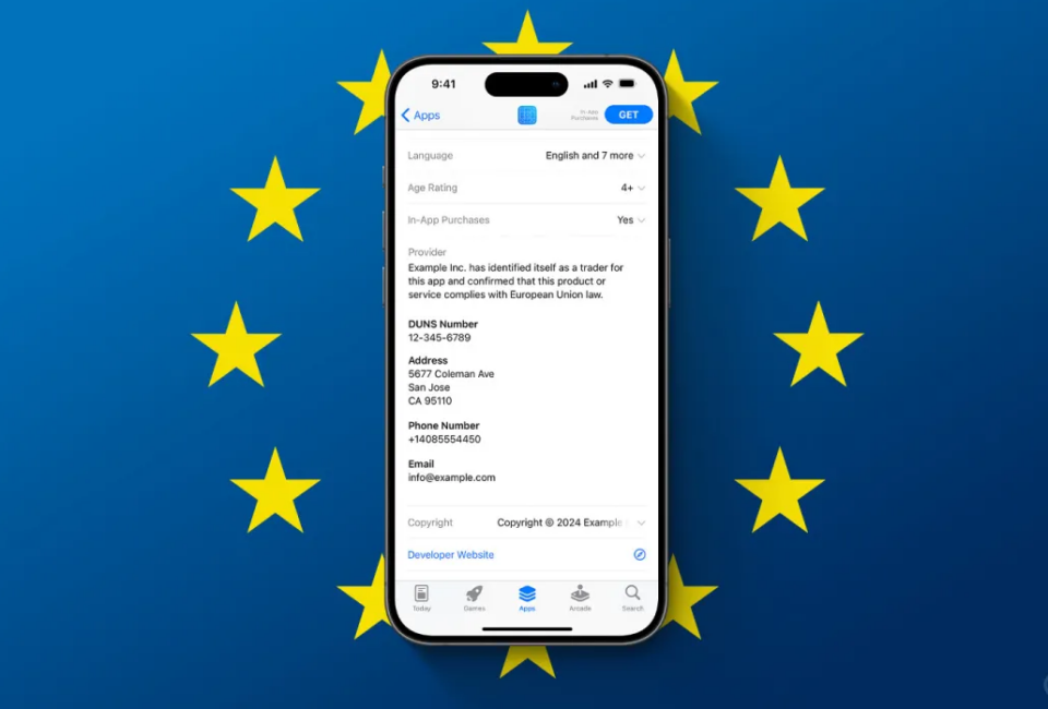 Розробники тепер зобов'язані надавати публічну адресу та номер телефону для EU App Store