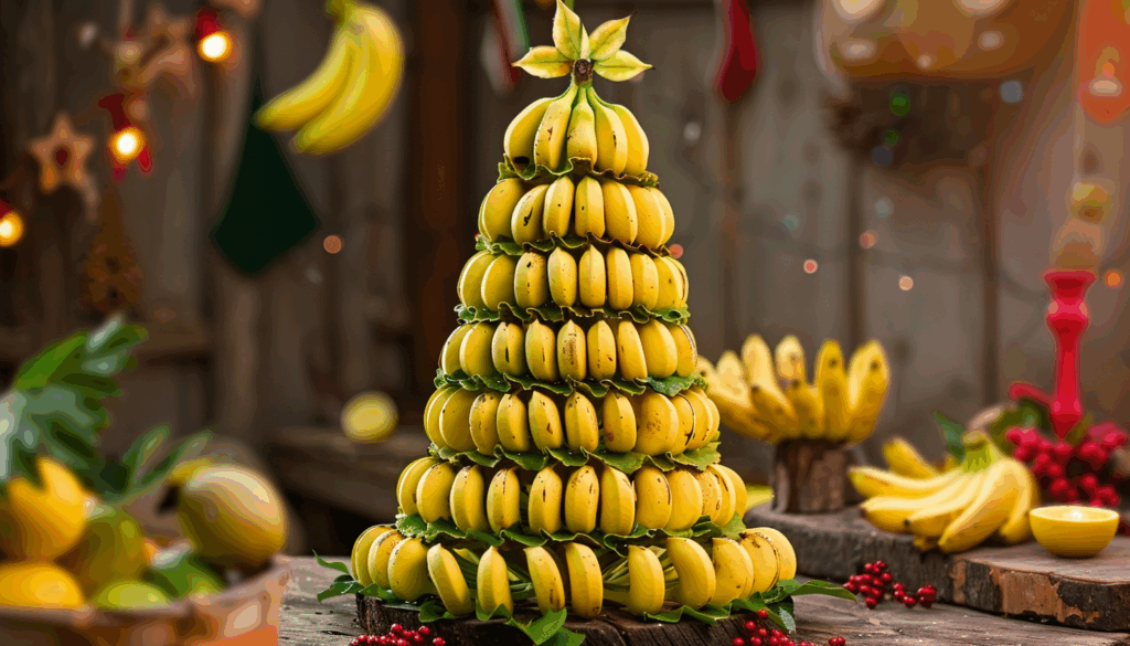 Ялинка із бананів: незвичне різдвяне дерево із Книги рекордів Гіннеса