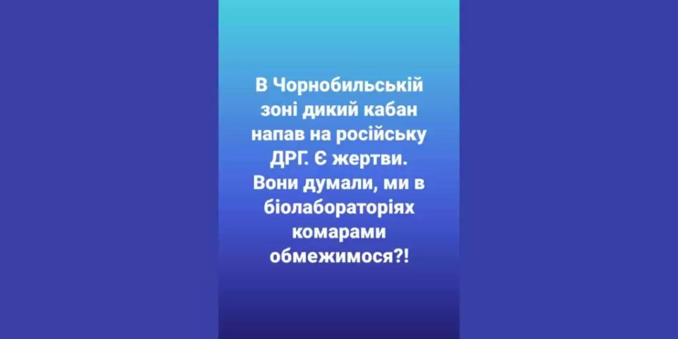 У мережі українці публікують меми про напад кабана на російську ДРГ