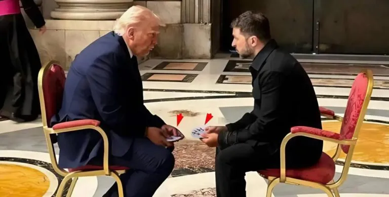 Має флеш-рояль: українців розсмішила зустріч Зеленського і Трампа у Римі (Фото)