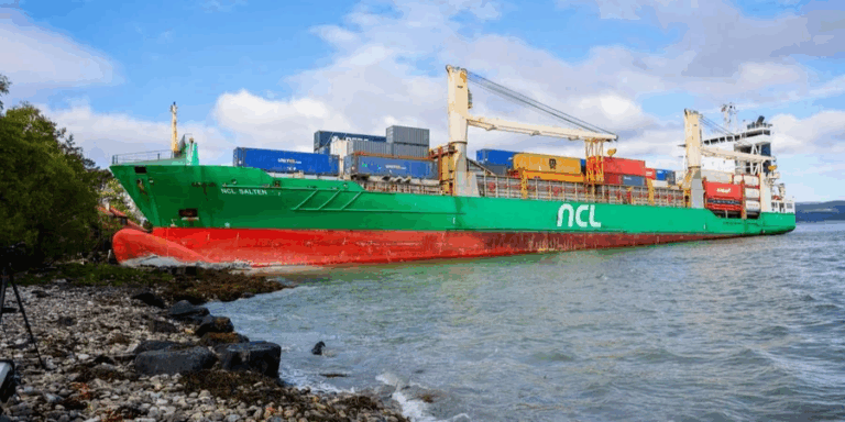 Поки чоловік спав, на його галявині випадково «припаркувався» 135-метровий вантажний корабель (Фото)