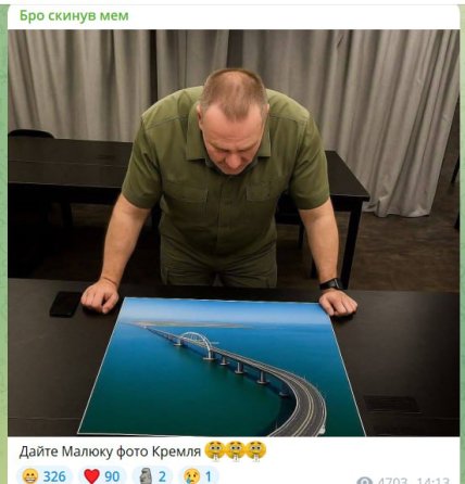 "Підводна братва" Малюка: українці масово створюють меми про підрив Кримського мосту (Фото)