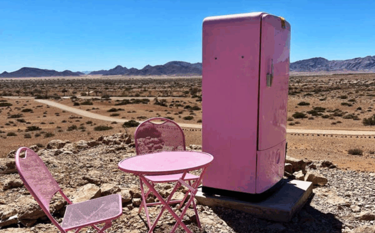 Найінстаграмніша зупинка Африки: рожевий холодильник посеред пустелі став сенсацією