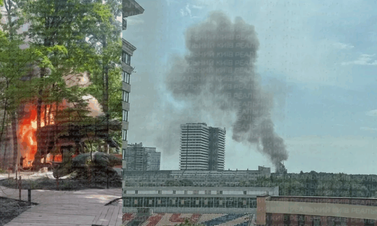 На ВДНГ у новому парку "Шуміленд" загорівся динозавр: дим видно по всьому Києву