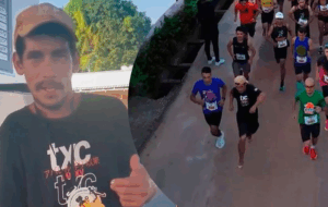 Ледве тримався на ногах: п'яний чоловік став учасником марафону в Бразилії (Відео)