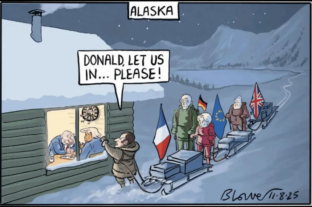На тему зустрічі Трампа із російським диктатором з'явилося багато карикатур