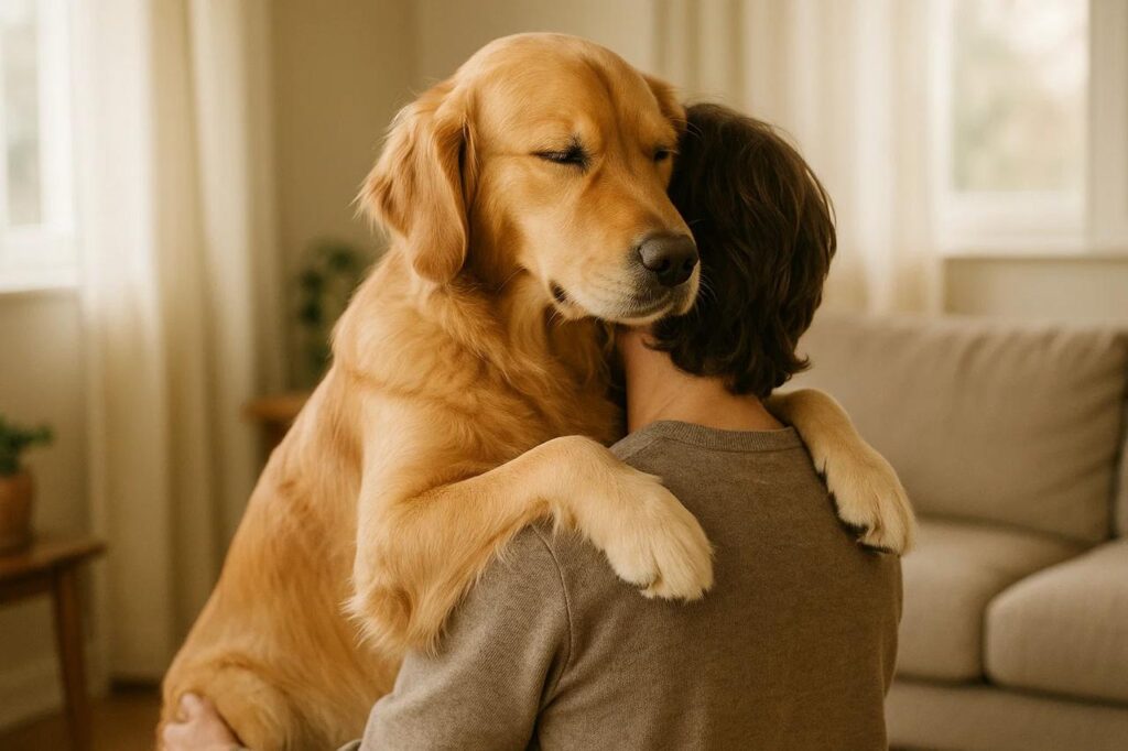 Чому пес приходить, коли вам погано: наука про собачу емпатію Собака відчуває емоції господаря — ніжні обійми та зоровий контакт