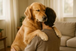 Собака відчуває емоції господаря — ніжні обійми та зоровий контакт