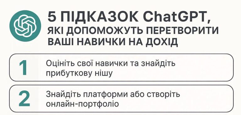 5 підказок ChatGPT, які допоможуть перетворити ваші навички на дохід