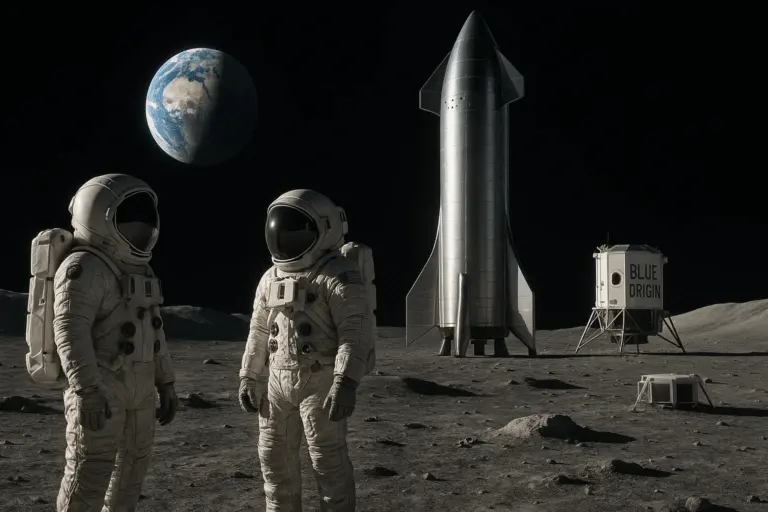 Висадка людини на Місяць знову відкладається: SpaceX не встигає, шанс отримає Безос