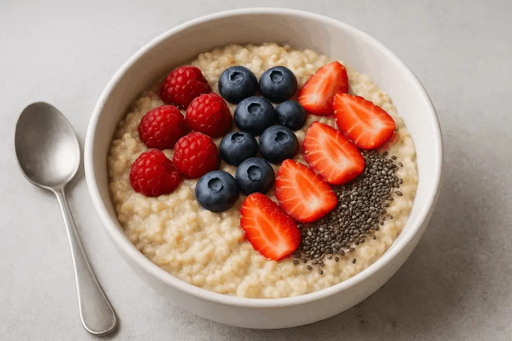 🥣 1. Вівсянка з ягодами та насінням чіа
