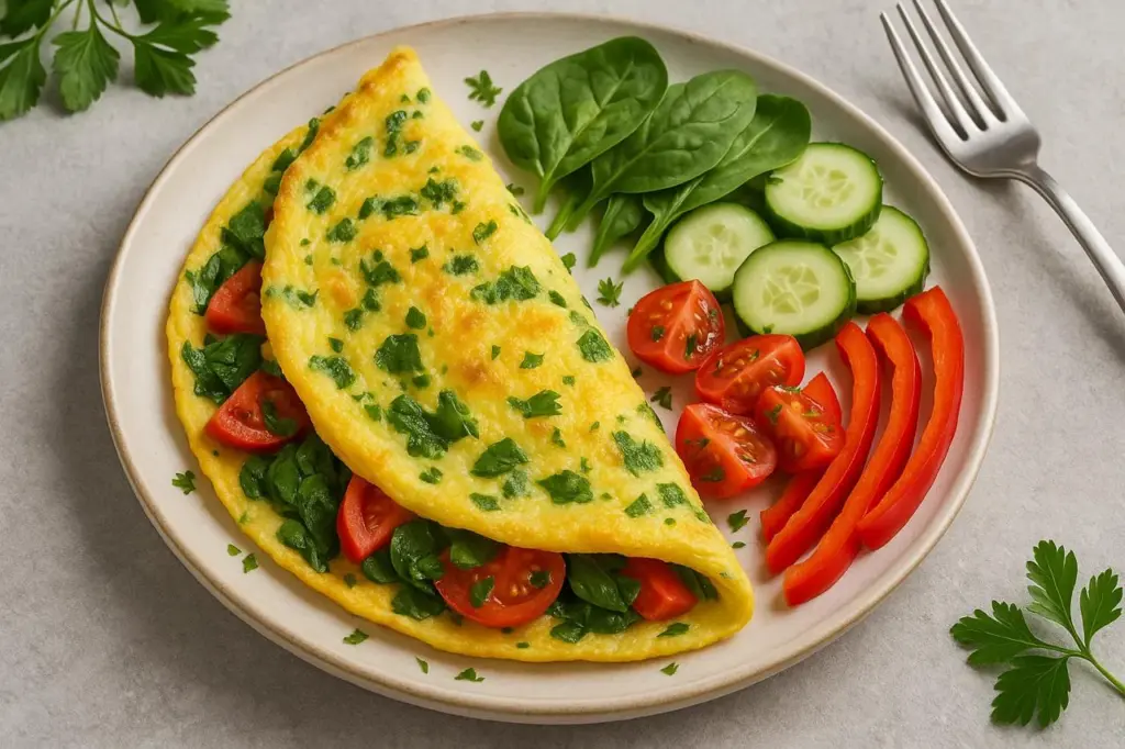 Омлет із зеленню та овочами
