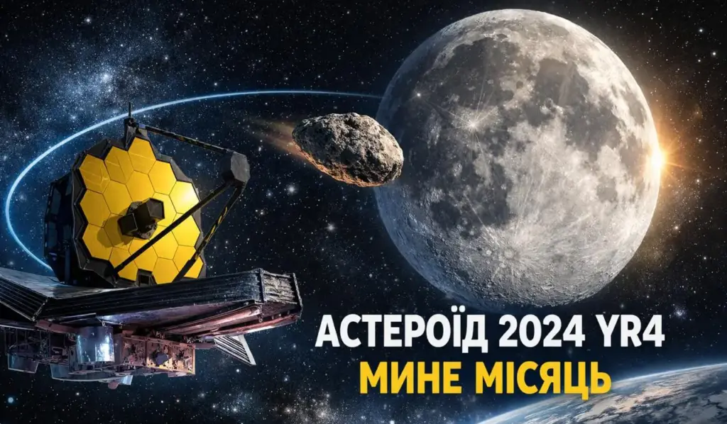 Вчені перерахували орбіту астероїда 2024 YR4: зіткнення з Місяцем не буде
