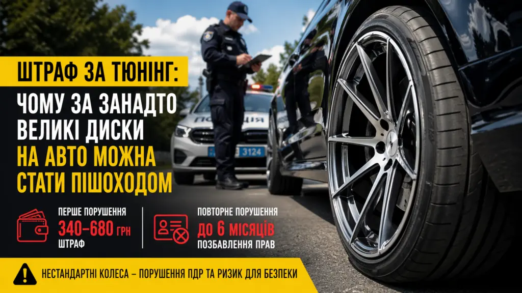 В Україні можуть оштрафувати за великі диски: що потрібно знати водіям