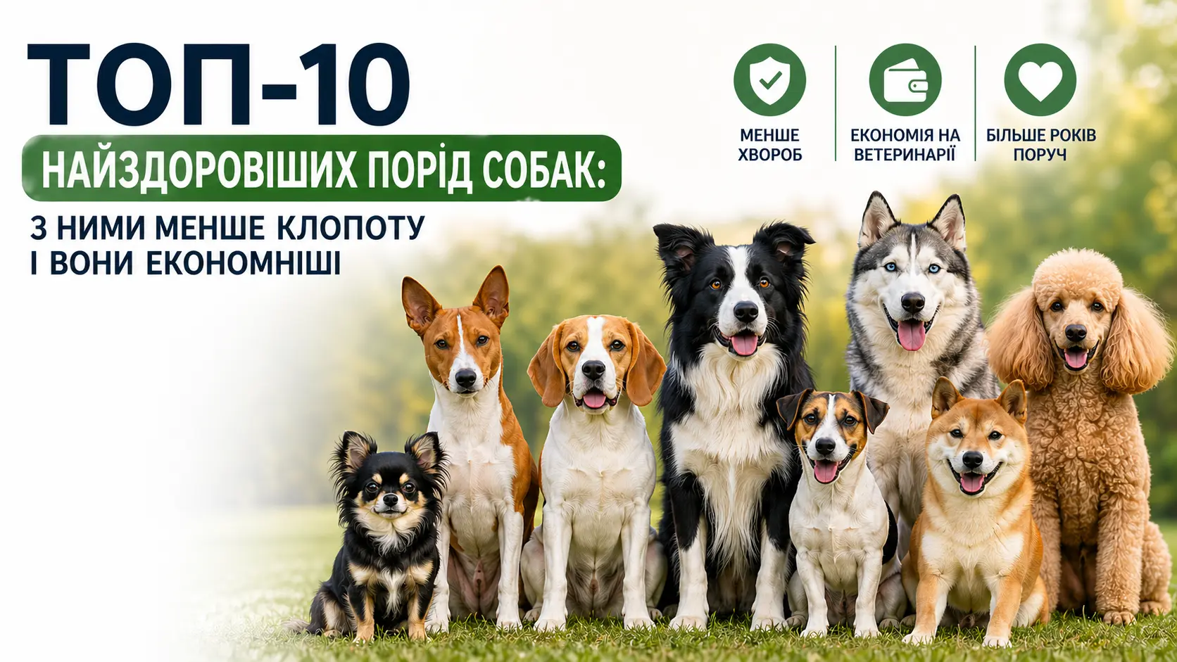 Топ-10 найздоровіших порід собак: з ними менше клопоту і вони економніші